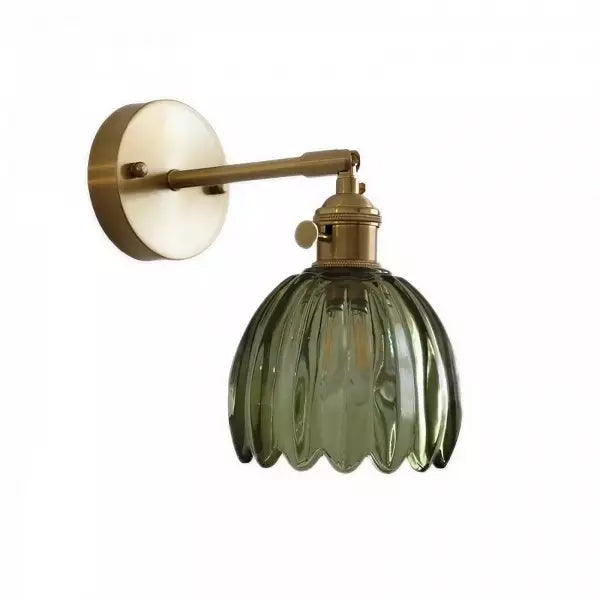 Vintage Glass Floral Wall Lamp