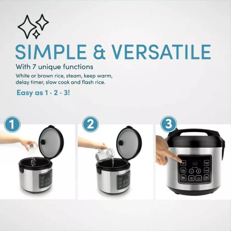 Large Capacity Digital Rice Cooker Stainless Steel Non Stick