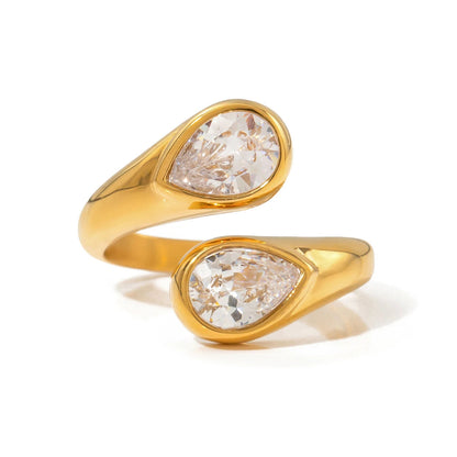 Elegant Drop Diamond Wrapped Ring - Halri