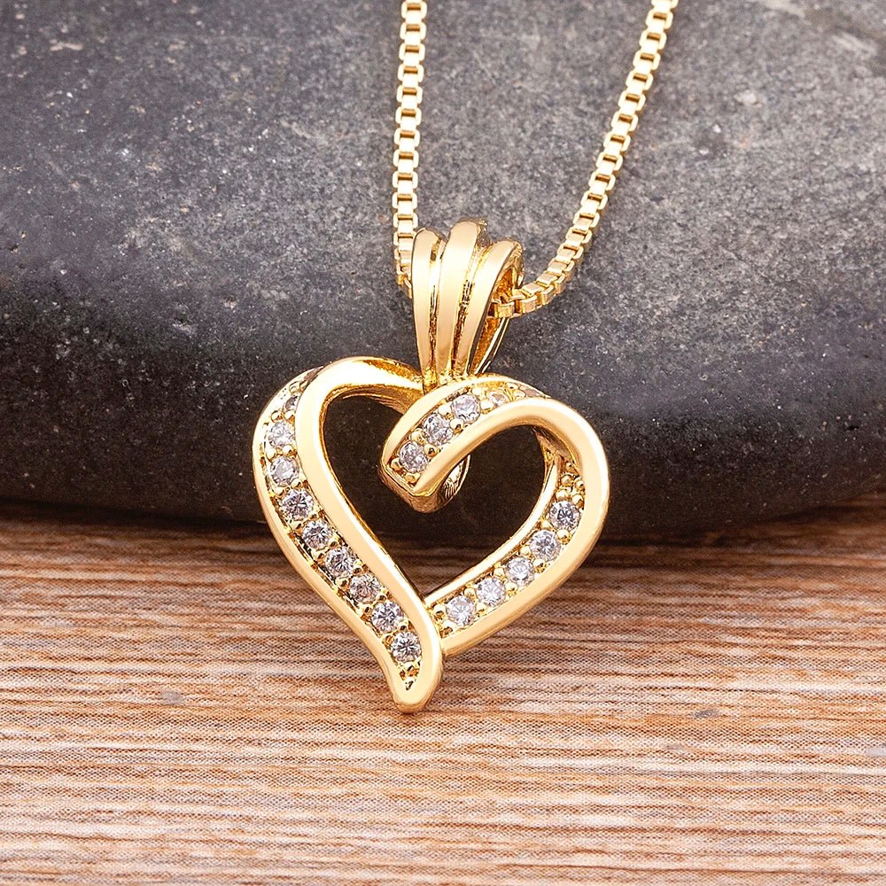 Lovely Heart Shaped Diamond Pendant Necklace - Halri