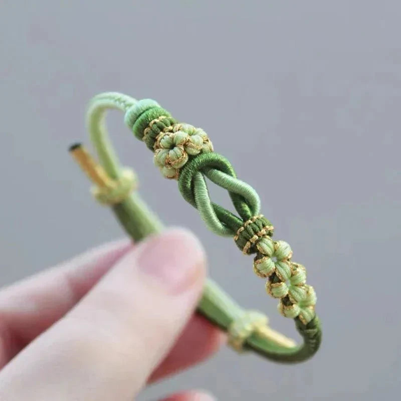 Bohemian Macrame Knot Charm Bracelet