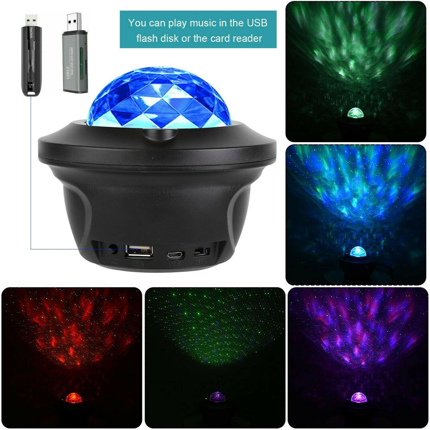 LED Starry Night Sky Galaxy Projector Light 3D Ocean Star Lamp Party Decor Lamp - Until Times Up