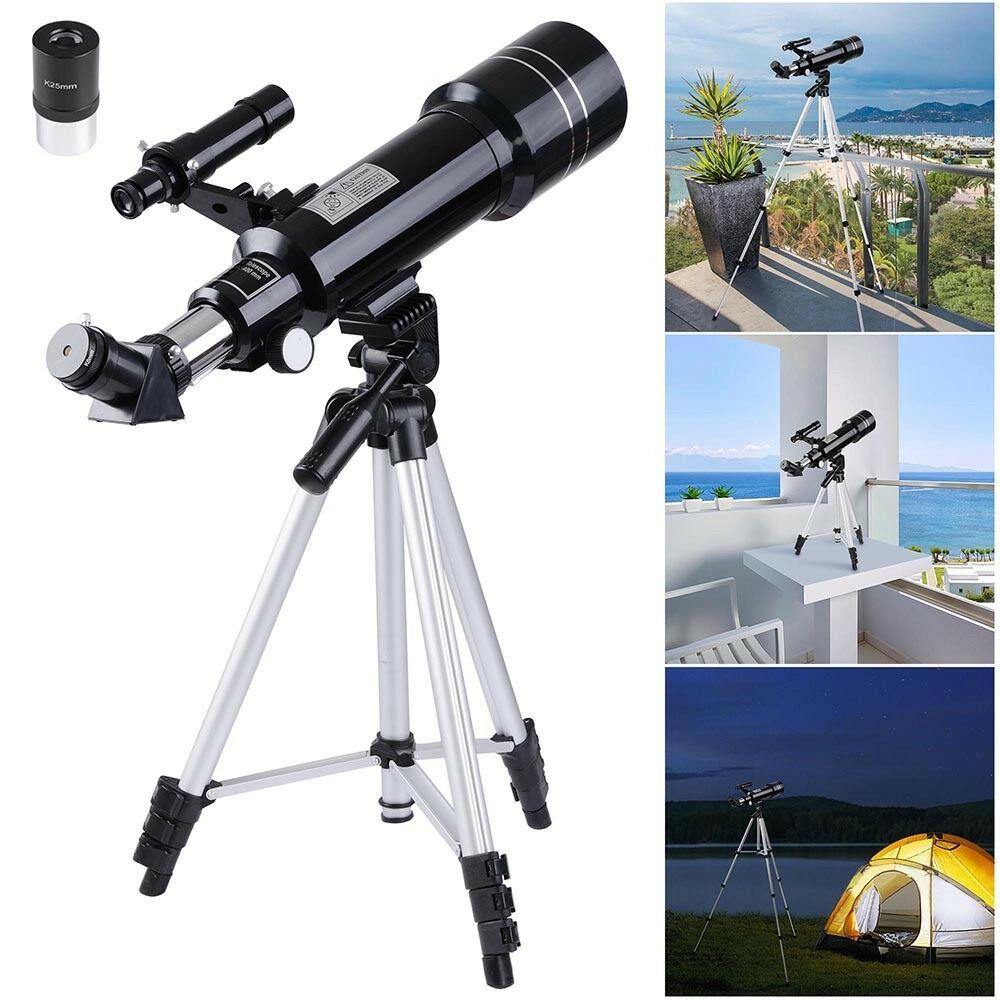 Astronomical Refractor Telescope 400/70mm 66x Magnification Refractive Eyepieces Tripod Beginners - Until Times Up