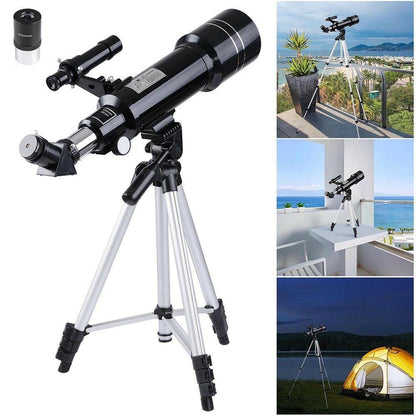 Astronomical Refractor Telescope 400/70mm 66x Magnification Refractive Eyepieces Tripod Beginners - Until Times Up