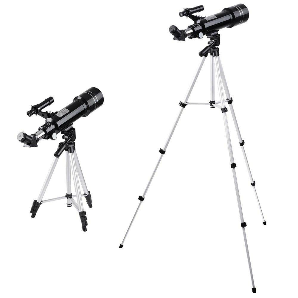 Astronomical Refractor Telescope 400/70mm 66x Magnification Refractive Eyepieces Tripod Beginners - Until Times Up