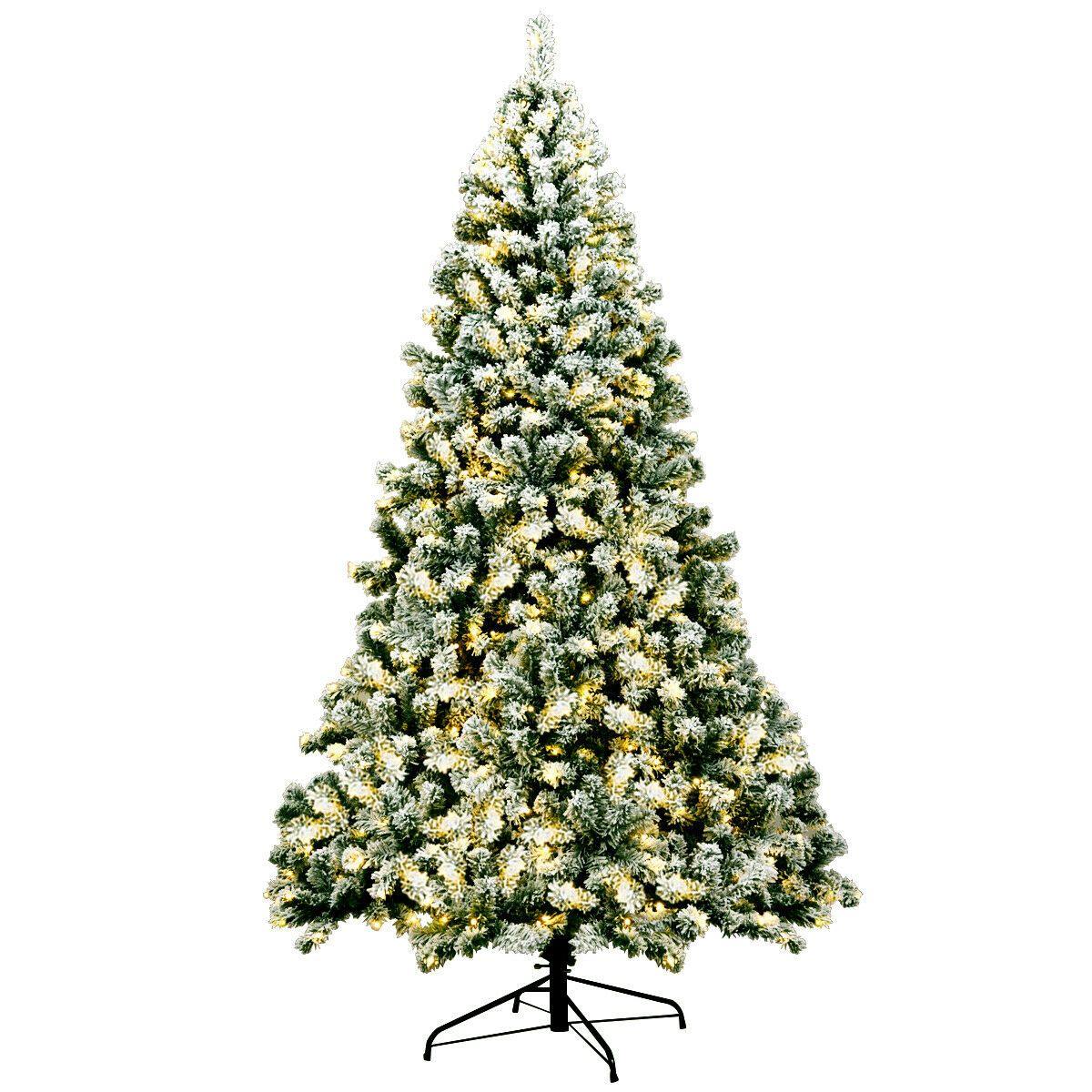 Large 7.5Ft Pre-Lit Deluxe Artificial Christmas Tree With Lights - Halri