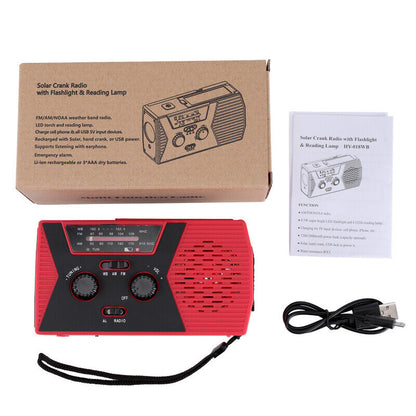 Portable Solar Hand Crank Weather Radio Charger