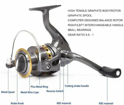 Portable Collapsible Fishing Rod and Reel Set