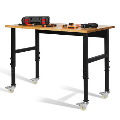 Compact Folding Workshop Mobile Bench Table - Halri