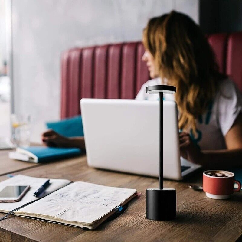 Contemporary Portable Battery LED Side Table Lamp