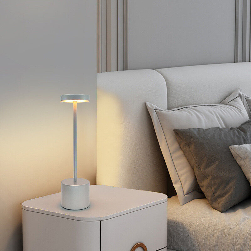 Contemporary Portable Battery LED Side Table Lamp