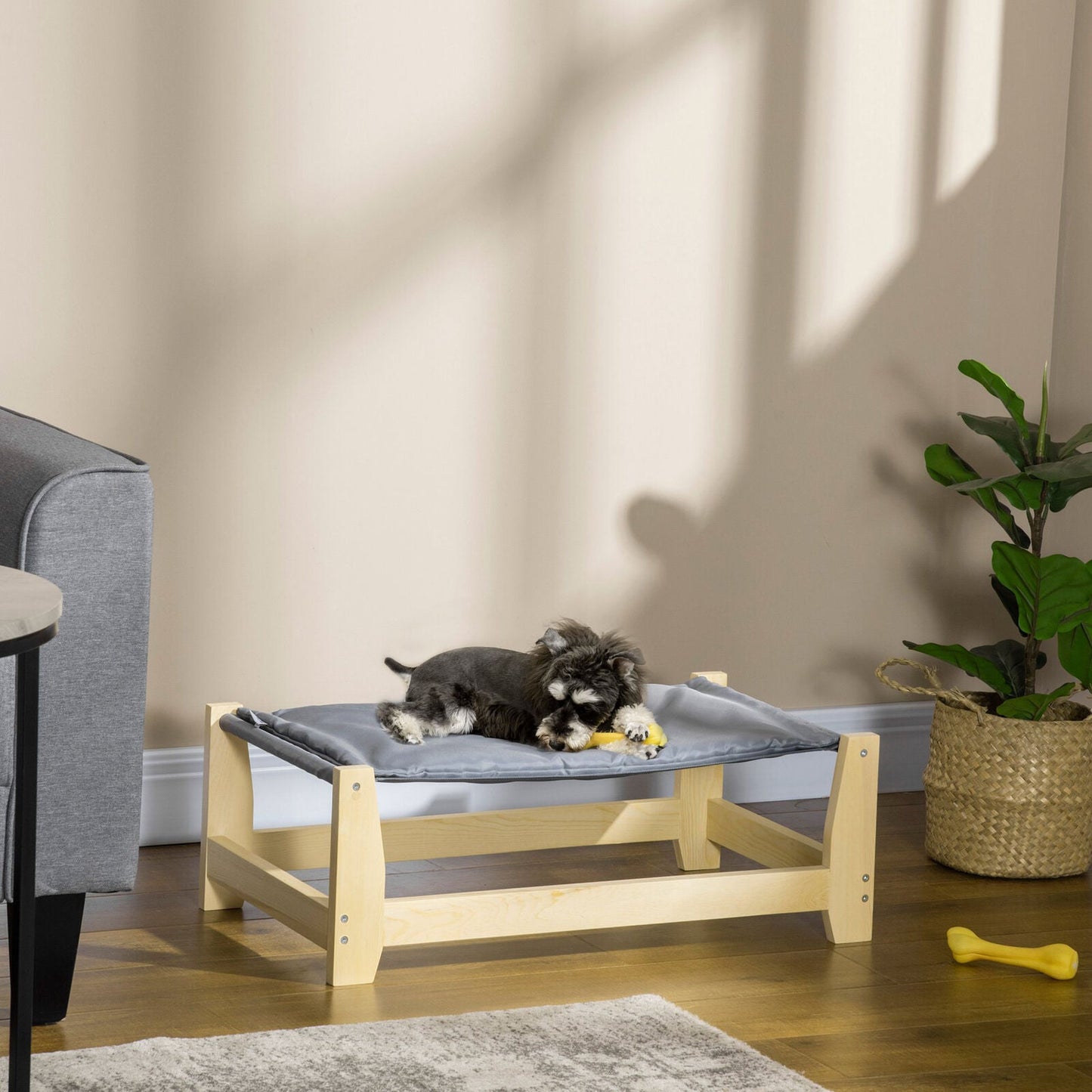 Cozy Wooden Raised Pet Bed for Dogs and Cats - Halri
