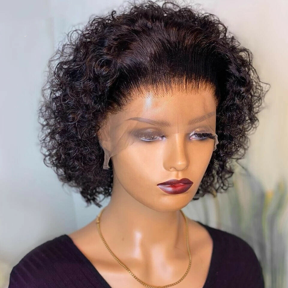 High Quality Curly Bob Lace Front Human Hair Wig - Halri