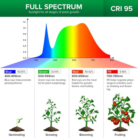 Energy Efficient Adjustable LED Grow Light for Plants