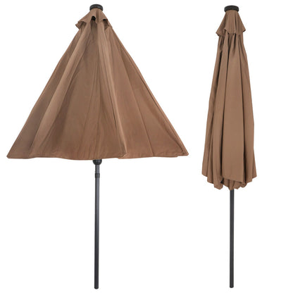 Premium Garden Offset Umbrella With LED String Lights