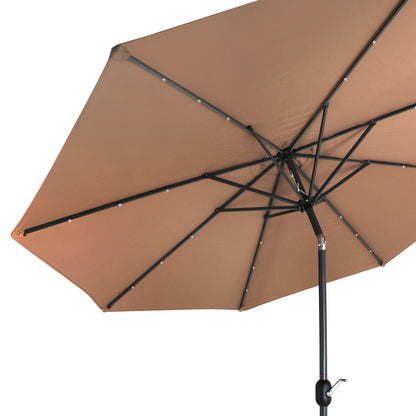 Premium Garden Offset Umbrella With LED String Lights