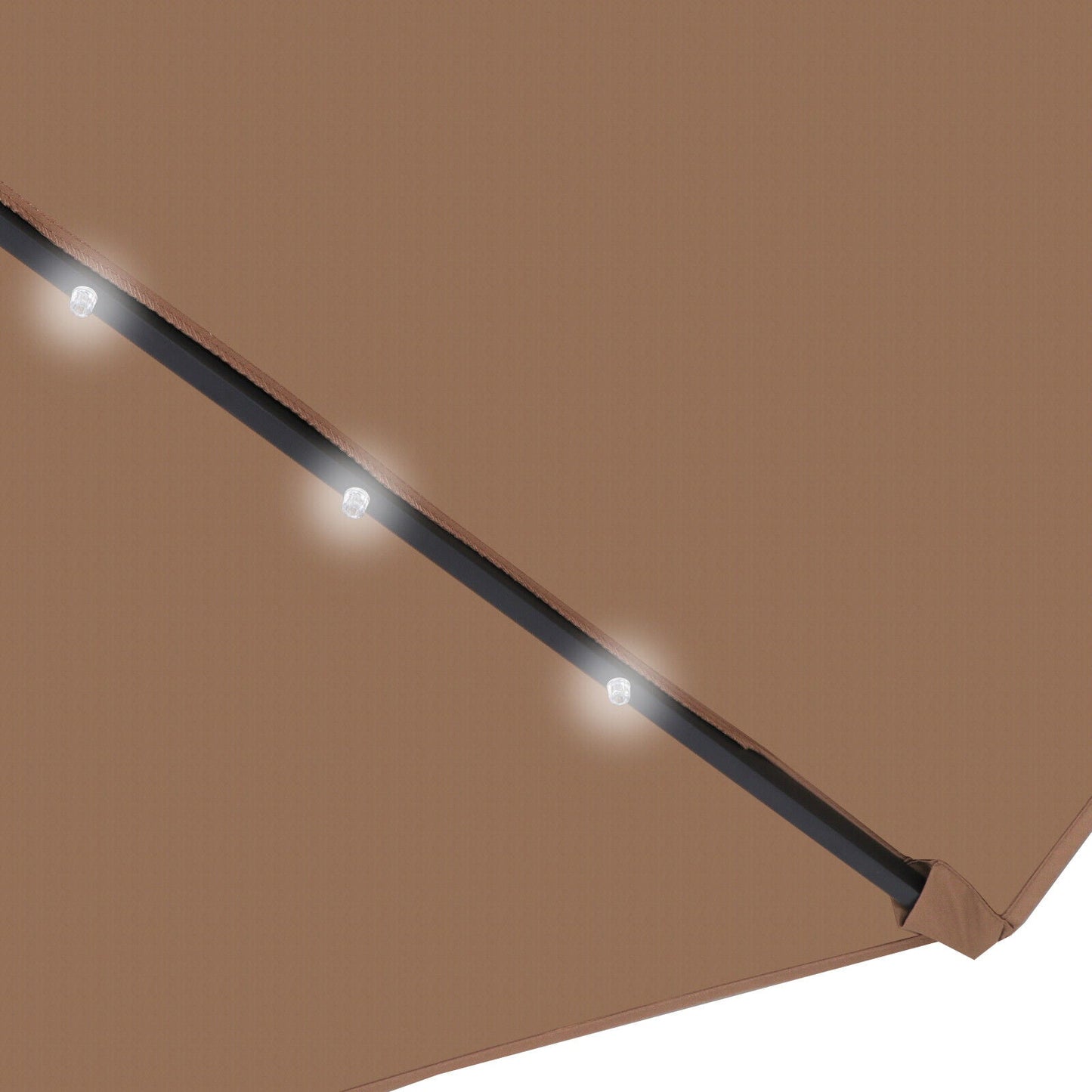Premium Garden Offset Umbrella With LED String Lights