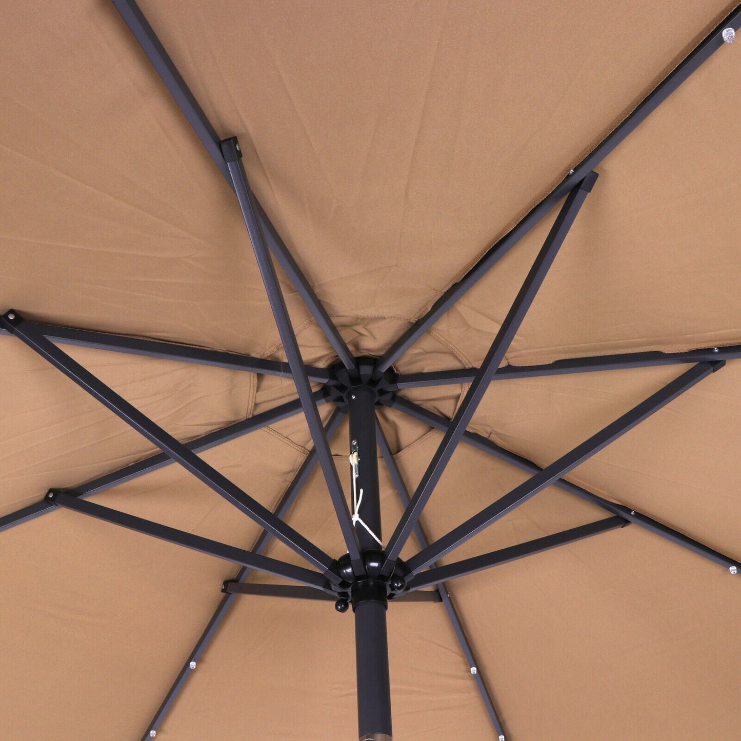 Premium Garden Offset Umbrella With LED String Lights