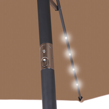 Premium Garden Offset Umbrella With LED String Lights