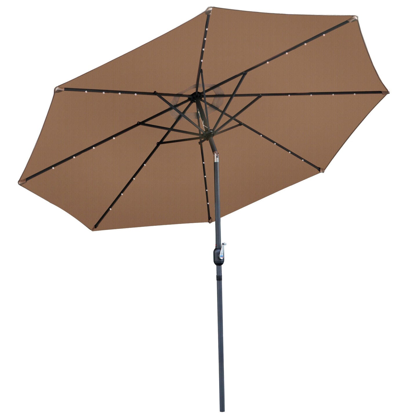Premium Garden Offset Umbrella With LED String Lights