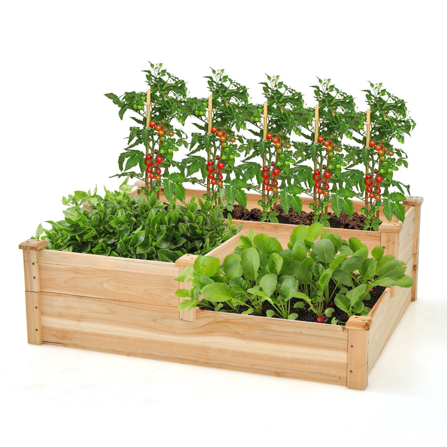 Elevated Cedar Garden Planter Box for Herbs and Flowers