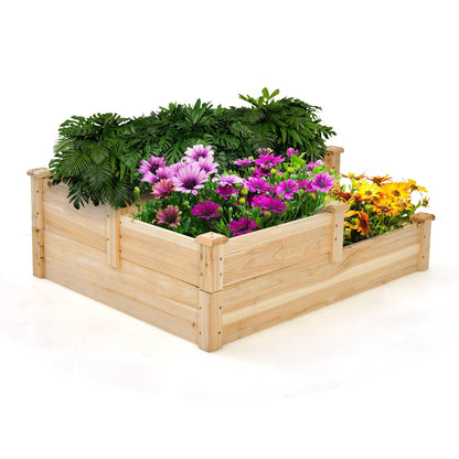 Elevated Cedar Garden Planter Box for Herbs and Flowers