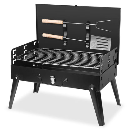 Compact Portable Charcoal BBQ Grill for Outdoor Camping