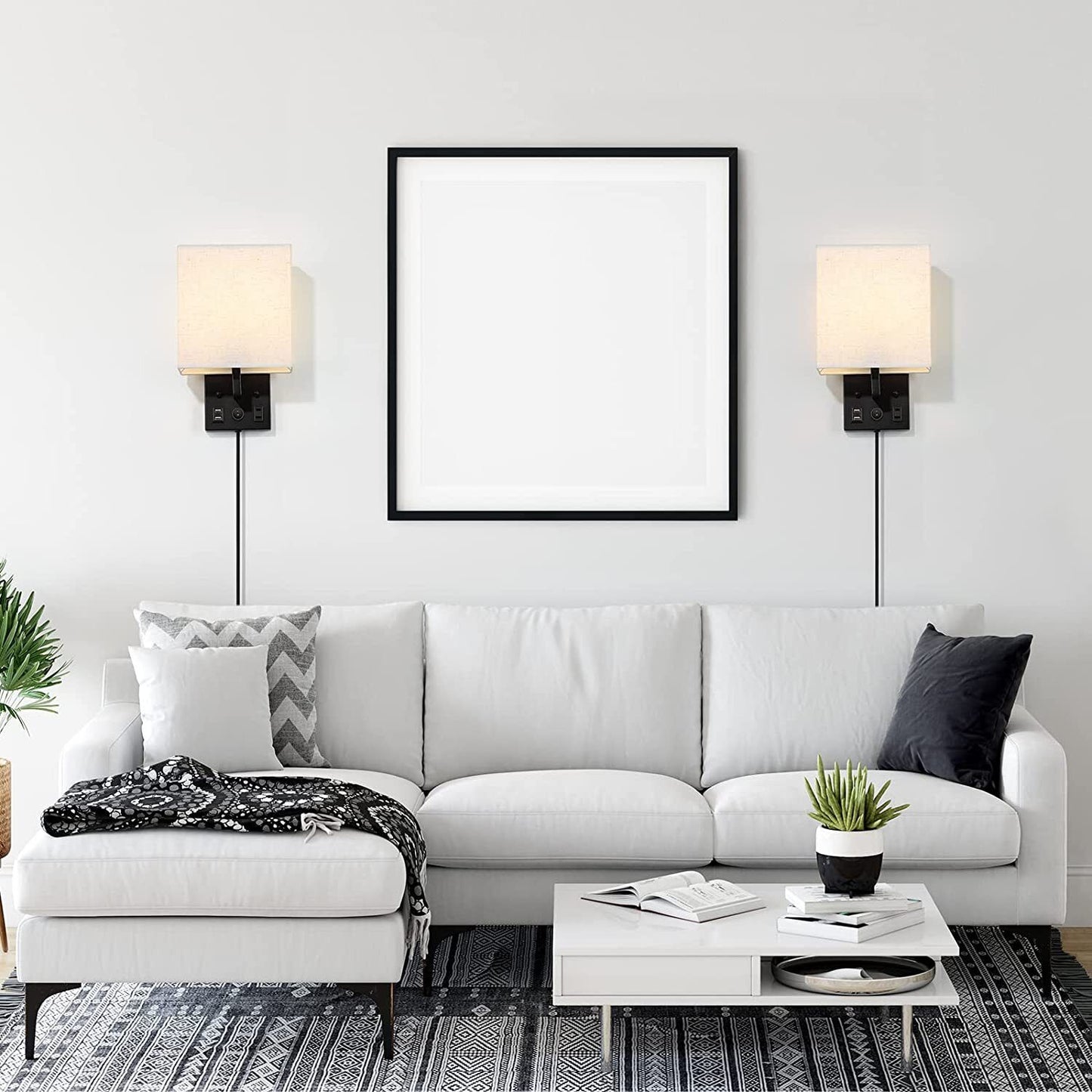 Elegant Bedroom Wall Light Sconce With 2 Free Shades