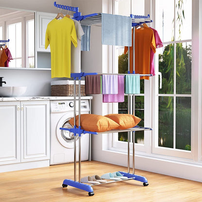 Compact Portable Steel Folding Clothes Drying Rack - Halri