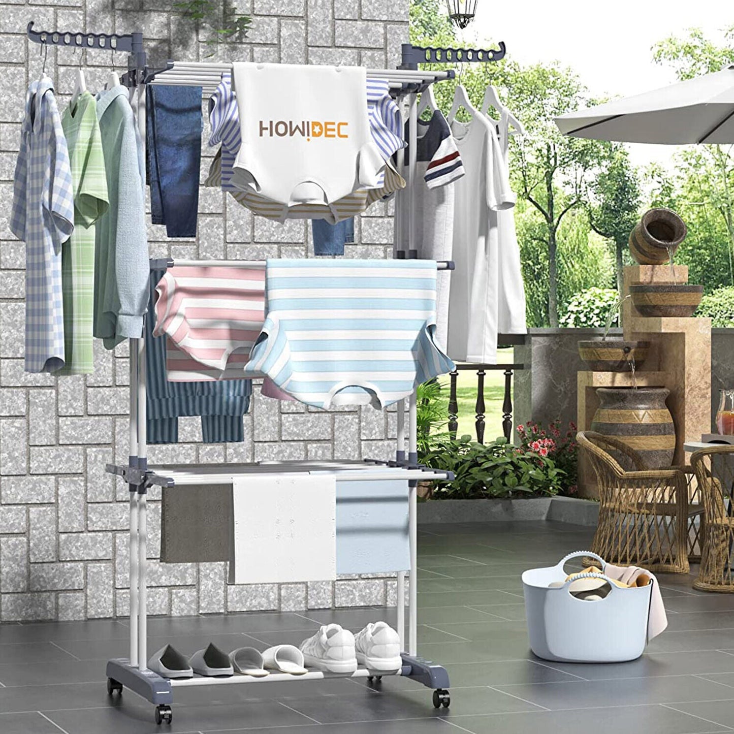 Compact Portable Steel Folding Clothes Drying Rack