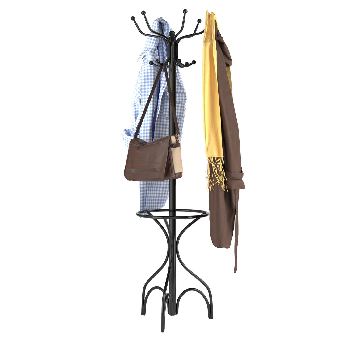 Classic Standing Hall Tree Coat Rack - Halri