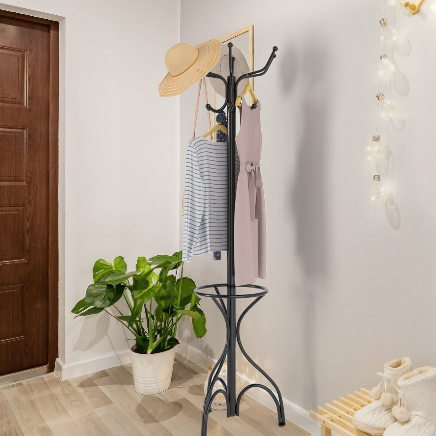 Classic Standing Hall Tree Coat Rack