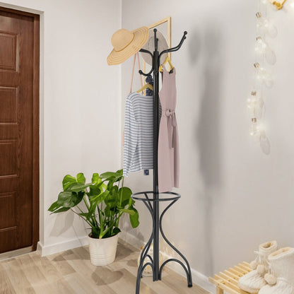 Classic Standing Hall Tree Coat Rack