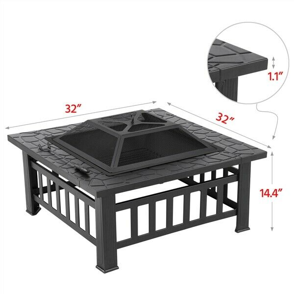 Large Backyard Patio Fire Pit Table