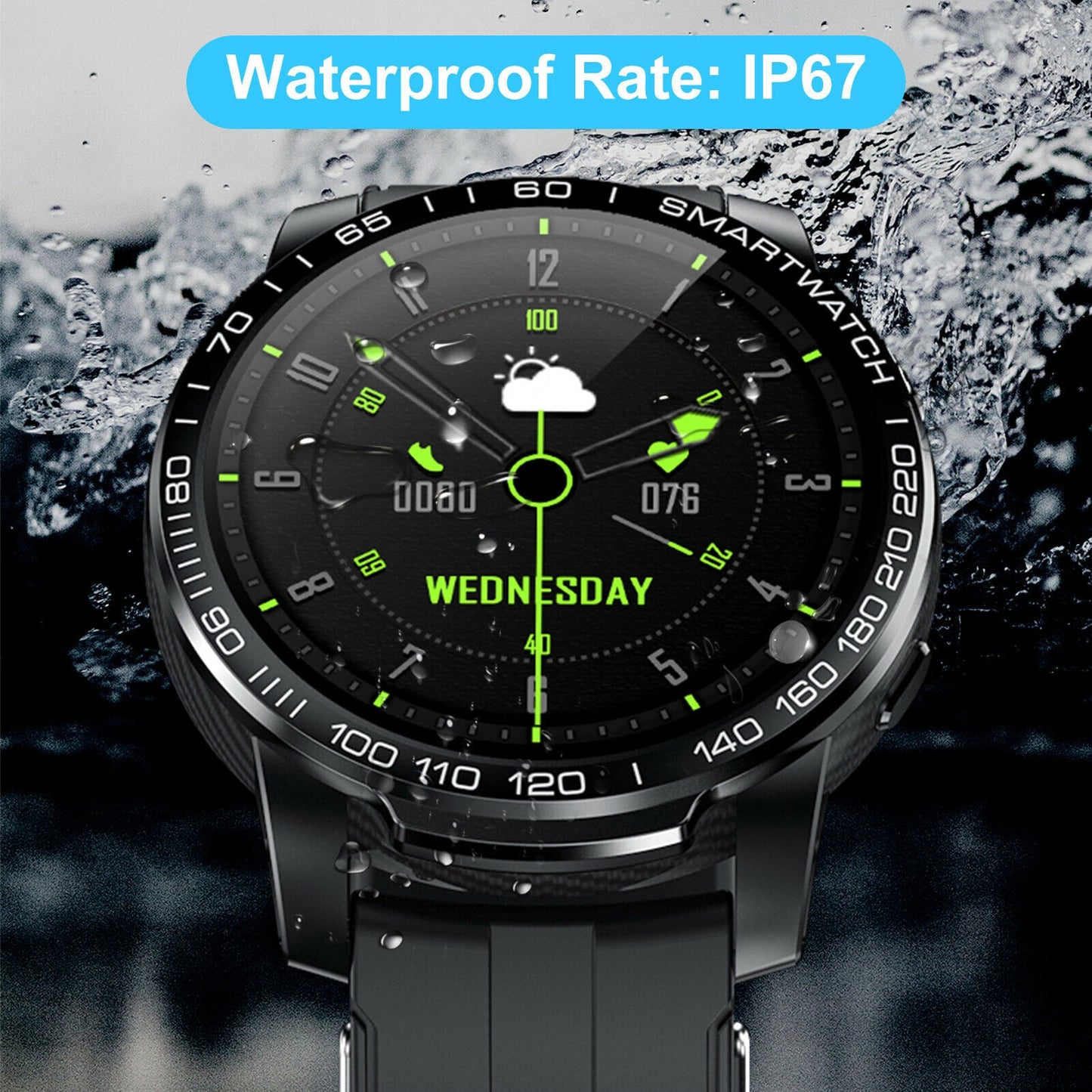 Water Resistant Fitness Tracker Watch with Heart Rate Monitor