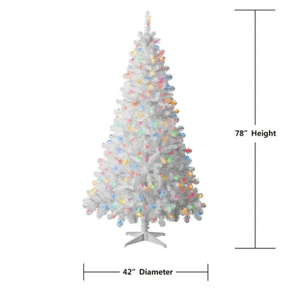 Christmas Tree 6.5 ft With 300 Pre-Strung Mini Lights, Stand Included - Until Times Up