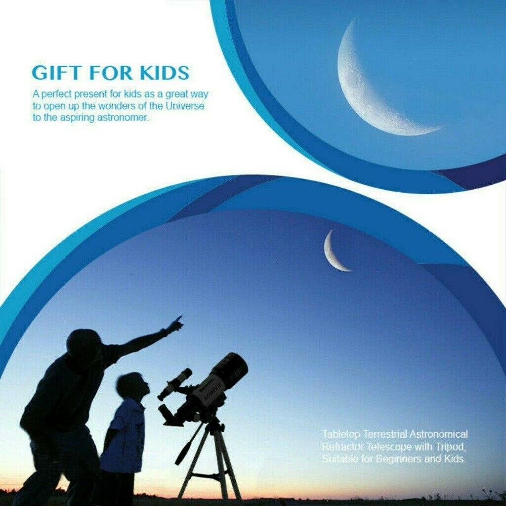 Professional Astronomical 150x Magnification Refracting Telescope 300/70mm With Tripod Phone Adapter - Until Times Up