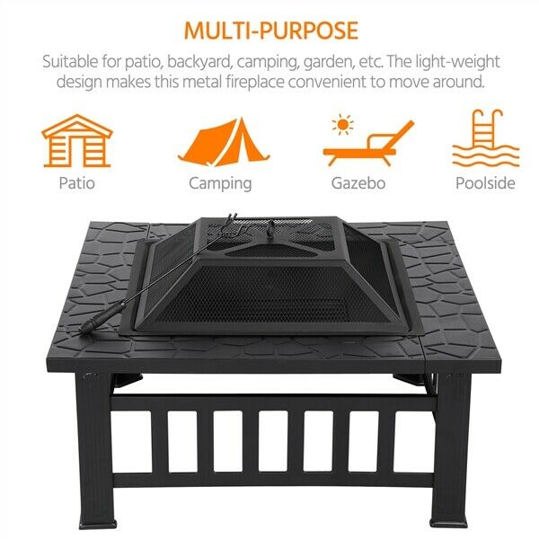 Large Backyard Patio Fire Pit Table