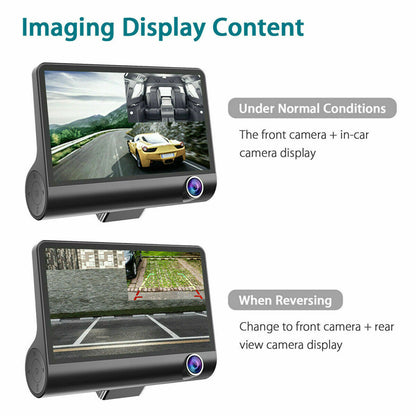 Full HD Dual Lens Car Dash Cam Recorder with G Sensor