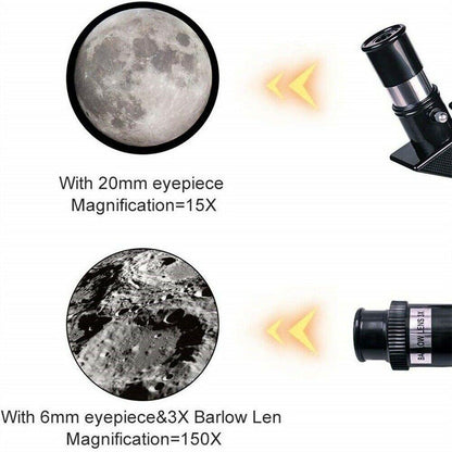 Professional Astronomical 150x Magnification Refracting Telescope 300/70mm With Tripod Phone Adapter - Until Times Up