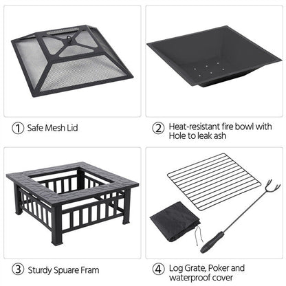 Large Backyard Patio Fire Pit Table