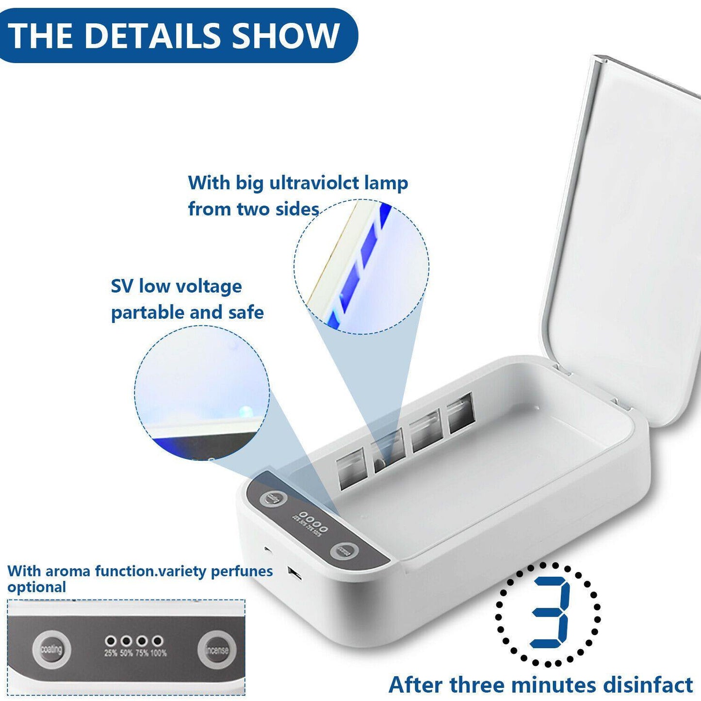 Ultraviolet Cell Phone Sterilizer Sanitizer Box Case Cleaner UVC - Until Times Up