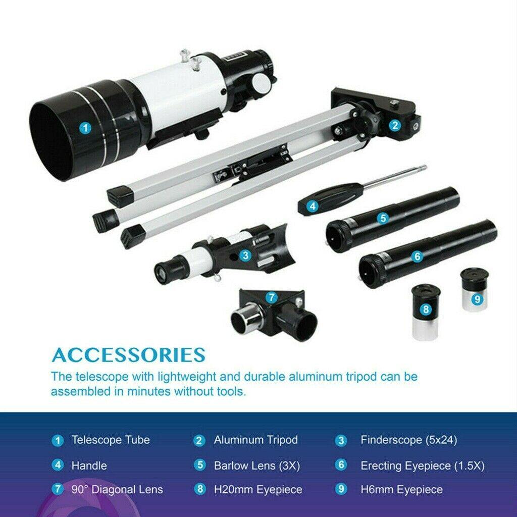 Professional Astronomical 150x Magnification Refracting Telescope 300/70mm With Tripod Phone Adapter - Until Times Up