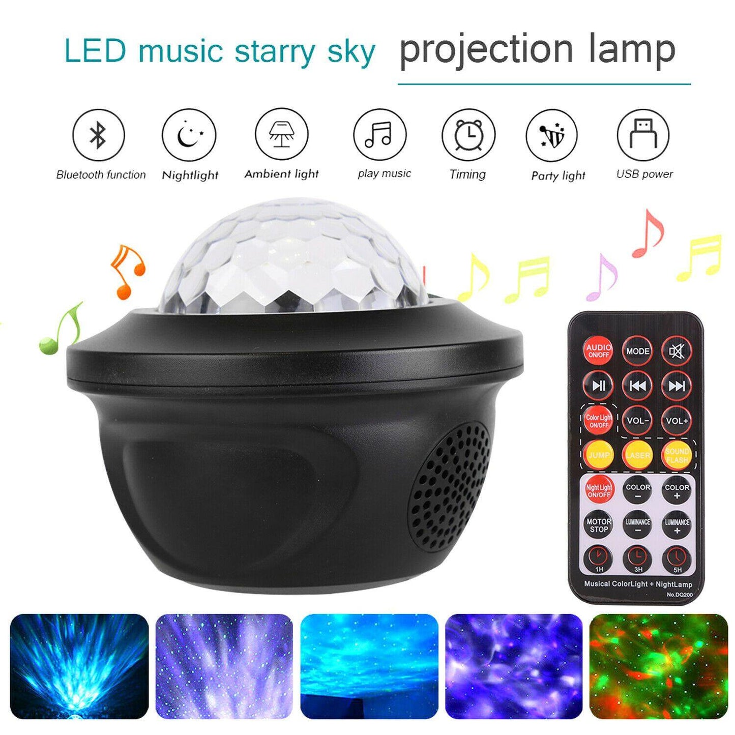 LED Starry Night Sky Galaxy Projector Light 3D Ocean Star Lamp Party Decor Lamp - Until Times Up