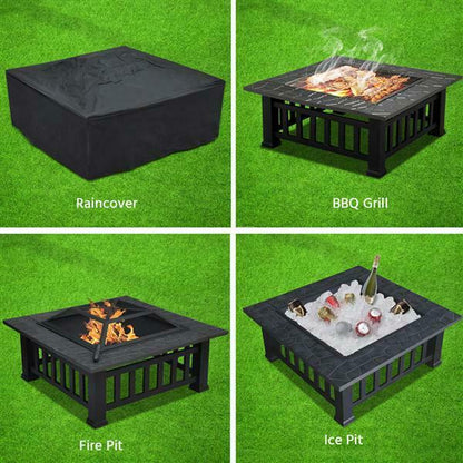 Large Backyard Patio Fire Pit Table
