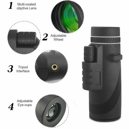 Compact High Power Monocular Scope 16X52
