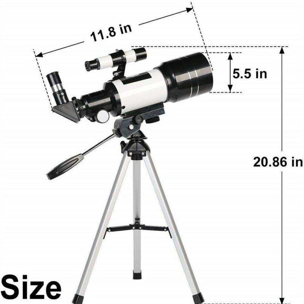 Professional Astronomical 150x Magnification Refracting Telescope 300/70mm With Tripod Phone Adapter - Until Times Up