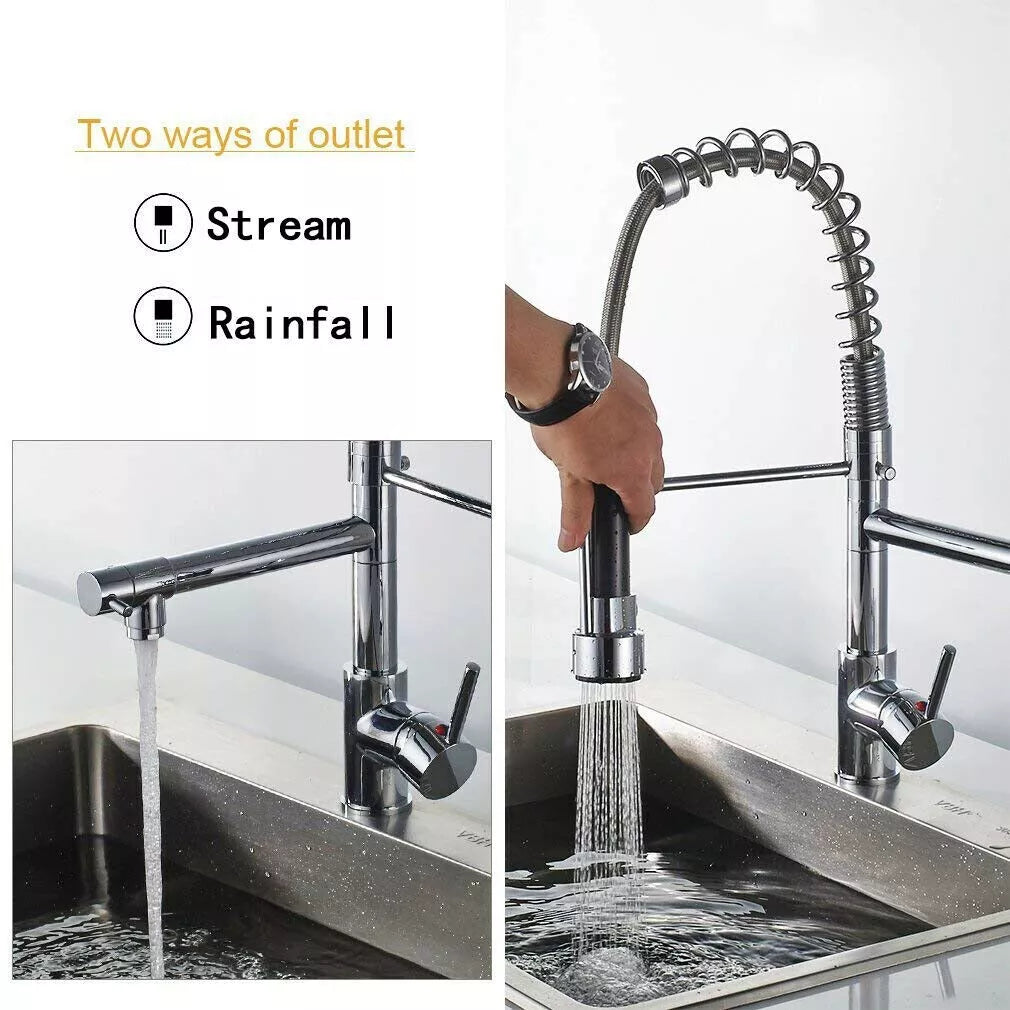 Stainless Steel One Handle Kitchen Faucet With Sprayer