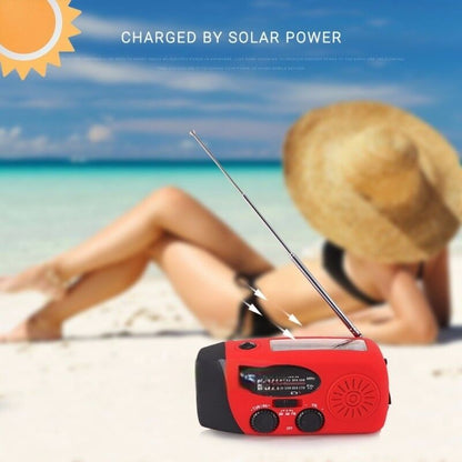Compact Solar Powered Radio with Flashlight & Charger
