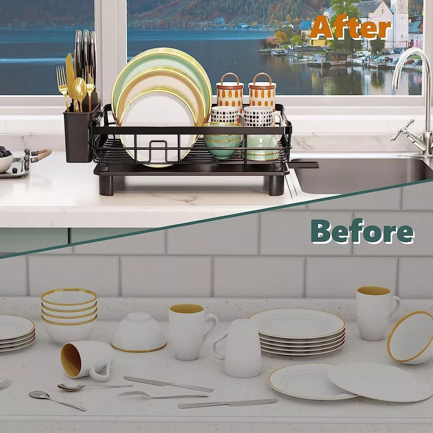 Space Saving Kitchen Dish Rack